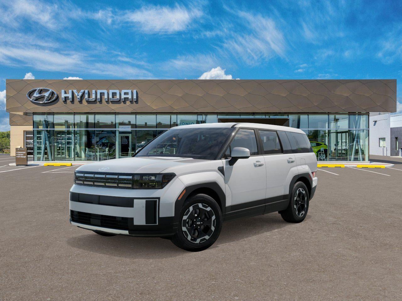 2026 Hyundai SANTA FE SE FWD in Serenity White — front three-quarter view