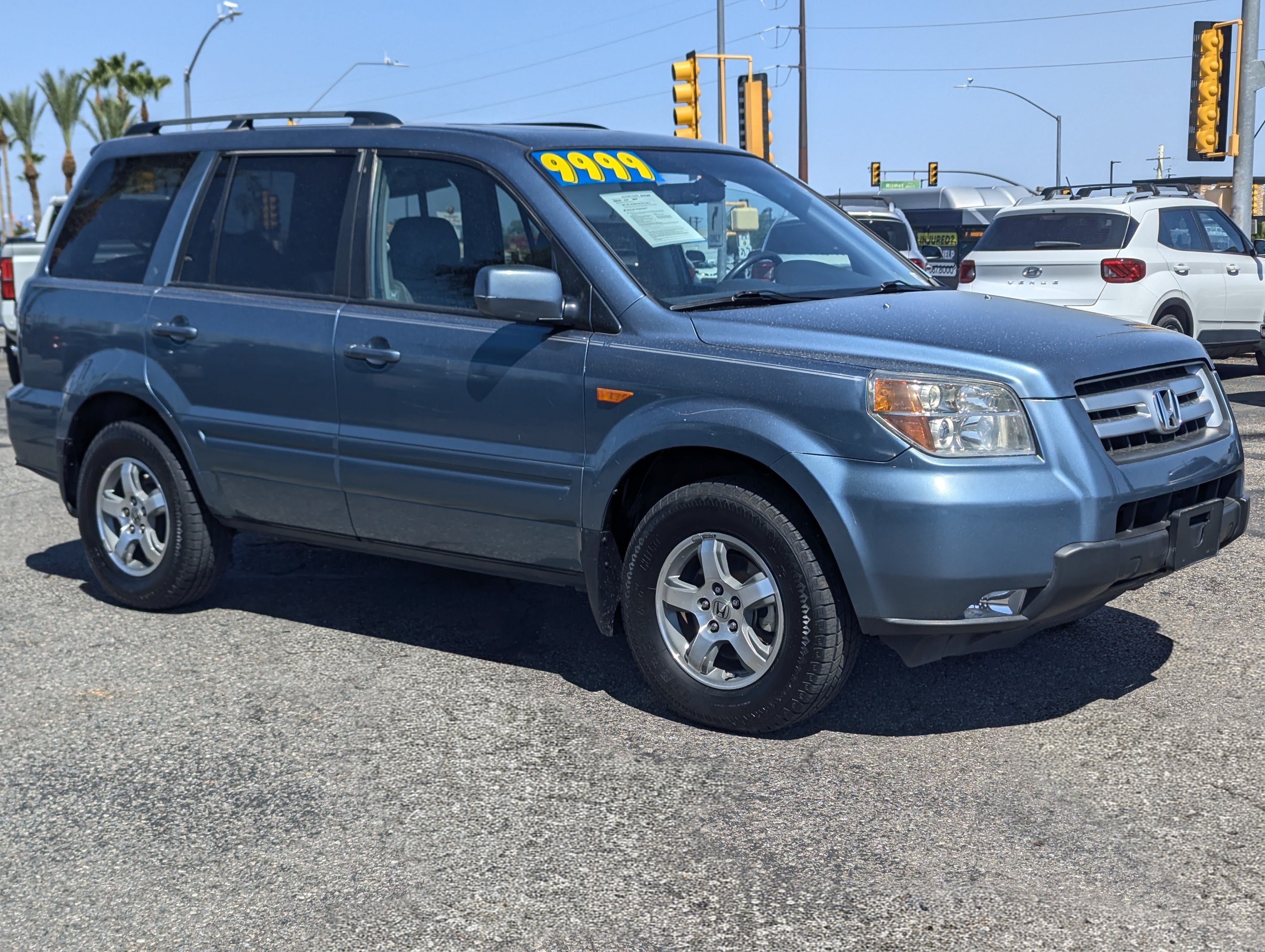 2007 Honda Pilot EX-L in Blue — front three-quarter view