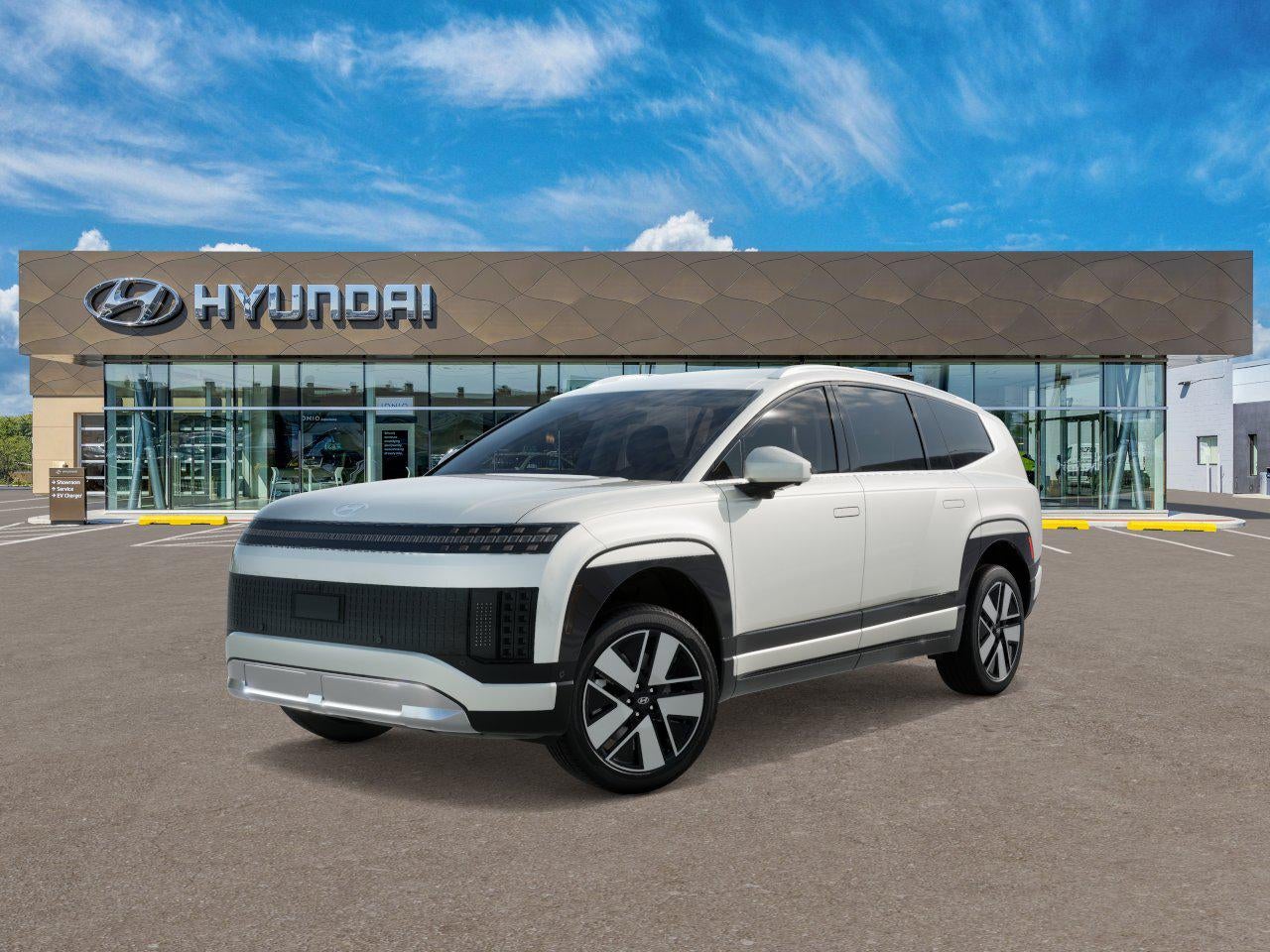 2026 Hyundai IONIQ 9 SEL in Snow White Pearl — front three-quarter view
