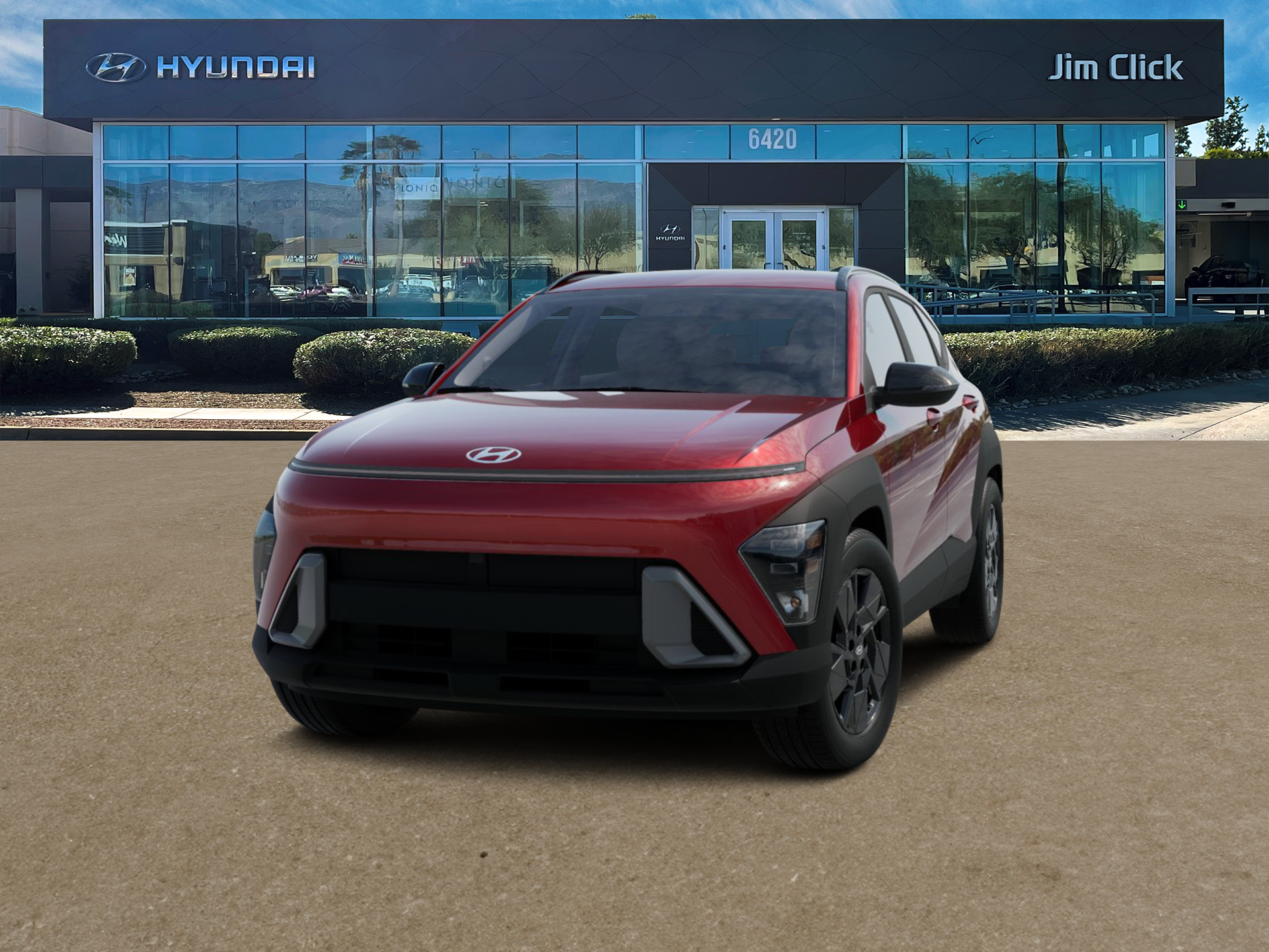2026 Hyundai KONA SEL Premium FWD in Ultimate Red Metallic — front three-quarter view