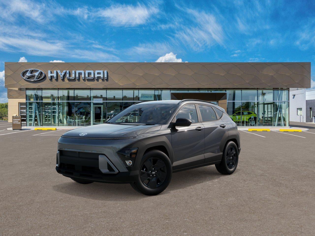 2026 Hyundai KONA SEL Sport AWD in Ecotronic Gray Pearl — front three-quarter view