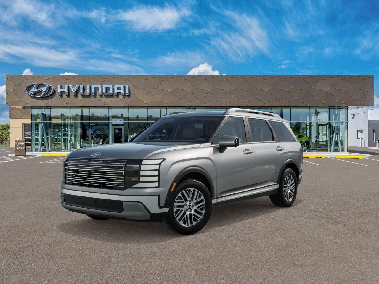 2026 Hyundai PALISADE SEL Premium AWD in Typhoon Silver Metallic — front three-quarter view
