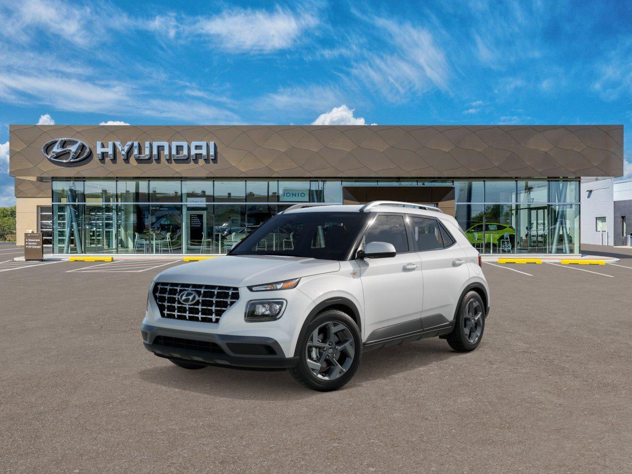 2026 Hyundai VENUE SEL in Lunar White — front three-quarter view
